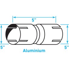 Truck Exhaust Coupler Double 16g, ​Aluminized Steel - 5"